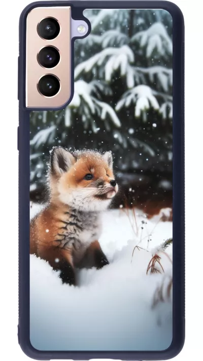 Samsung Galaxy S21+ 5G Case Hülle - Silikon schwarz Weihnachten 2023 Fuechslein Tanne