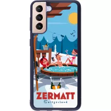 Coque Samsung Galaxy S21+ 5G - Silicone rigide noir Zermatt Mountain Jacuzzi