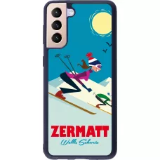 Samsung Galaxy S21+ 5G Case Hülle - Silikon schwarz Zermatt Ski Downhill