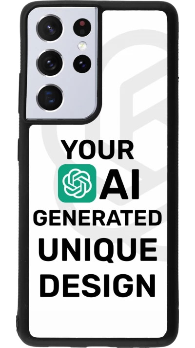 Samsung Galaxy S21 Ultra 5G Case Hülle - Silikon schwarz 100% einzigartig erstellt dank Deiner Kreativität und künstlicher Intelligenz (KI)