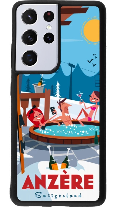 Samsung Galaxy S21 Ultra 5G Case Hülle - Silikon schwarz Anzère Mountain Jacuzzi