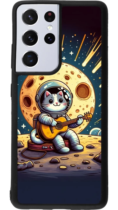 Samsung Galaxy S21 Ultra 5G Case Hülle - Silikon schwarz AstroKatze RockMond