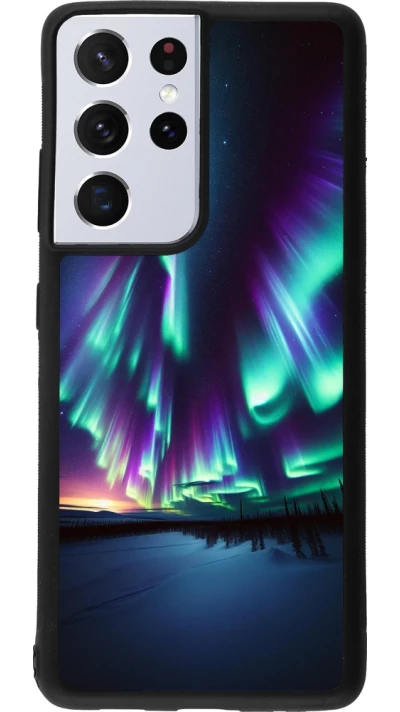 Samsung Galaxy S21 Ultra 5G Case Hülle - Silikon schwarz Funkelndes Nordlicht