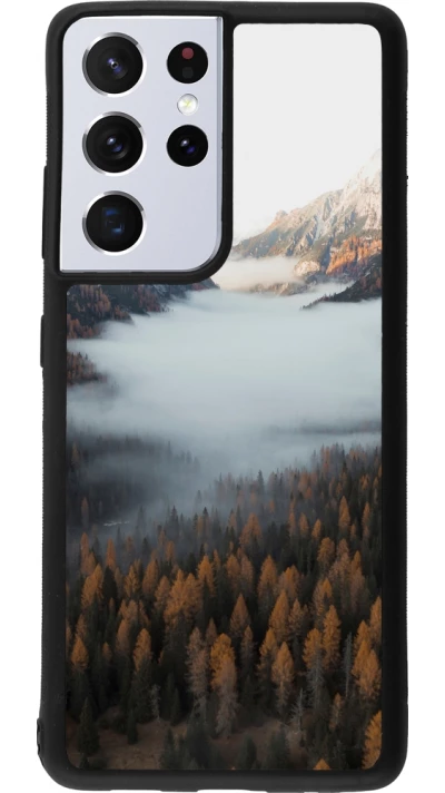 Samsung Galaxy S21 Ultra 5G Case Hülle - Silikon schwarz Autumn 22 forest lanscape