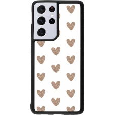 Samsung Galaxy S21 Ultra 5G Case Hülle - Silikon schwarz Autumn 2024 brown hearts