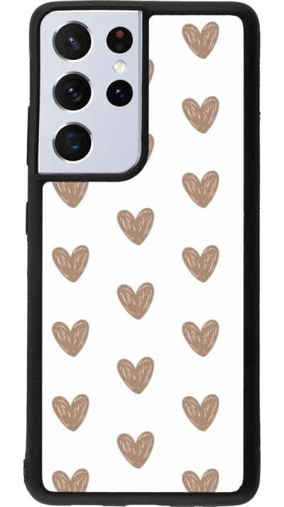 Samsung Galaxy S21 Ultra 5G Case Hülle - Silikon schwarz Autumn 2024 brown hearts