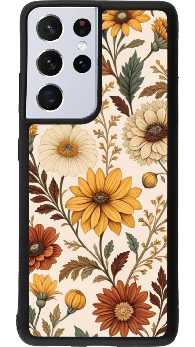 Samsung Galaxy S21 Ultra 5G Case Hülle - Silikon schwarz Autumn 25 Flower pattern