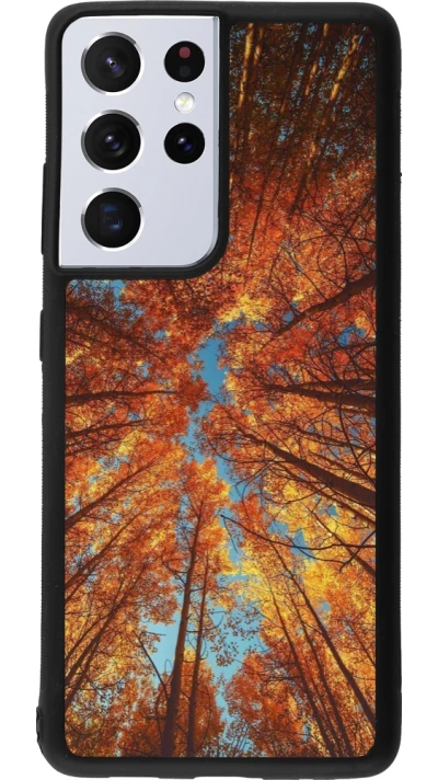 Samsung Galaxy S21 Ultra 5G Case Hülle - Silikon schwarz Autumn 25 Trees
