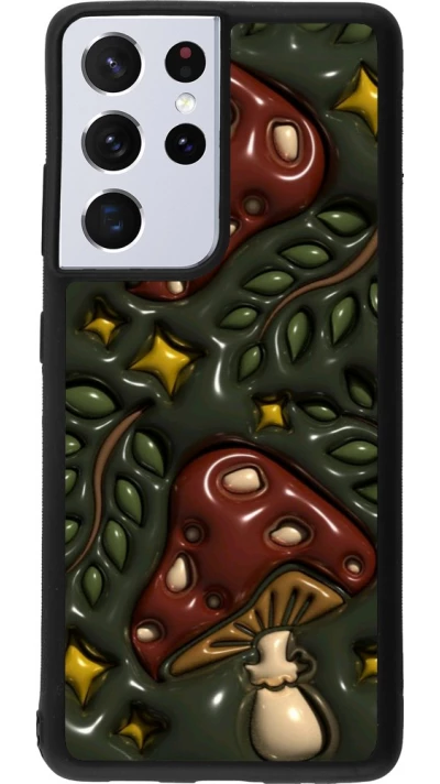 Coque Samsung Galaxy S21 Ultra 5G - Silicone rigide noir Autumn 26 3D mushrooms