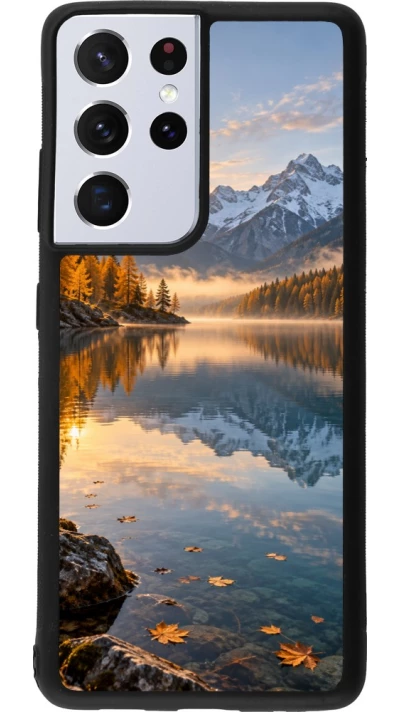 Coque Samsung Galaxy S21 Ultra 5G - Silicone rigide noir Autumn 26 Autumn lake