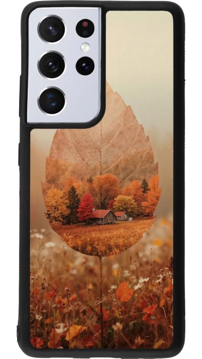 Coque Samsung Galaxy S21 Ultra 5G - Silicone rigide noir Autumn 26 Autumn leaf