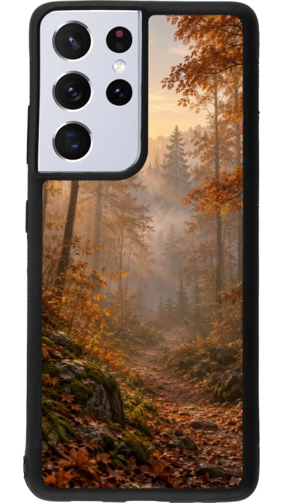 Coque Samsung Galaxy S21 Ultra 5G - Silicone rigide noir Autumn 26 Autumn walk