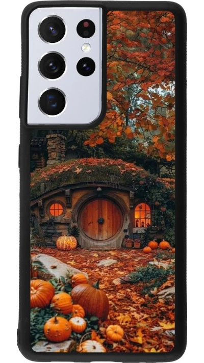 Coque Samsung Galaxy S21 Ultra 5G - Silicone rigide noir Autumn 26 Hobbit house