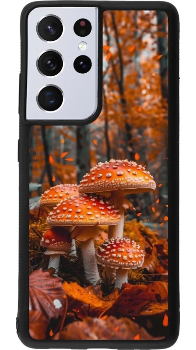 Coque Samsung Galaxy S21 Ultra 5G - Silicone rigide noir Autumn 26 Mushrooms in the woods