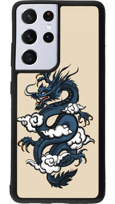 Samsung Galaxy S21 Ultra 5G Case Hülle - Silikon schwarz Blue Dragon Tattoo