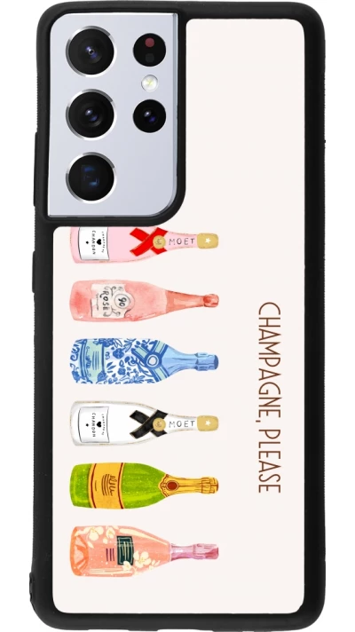 Samsung Galaxy S21 Ultra 5G Case Hülle - Silikon schwarz Champagne Please