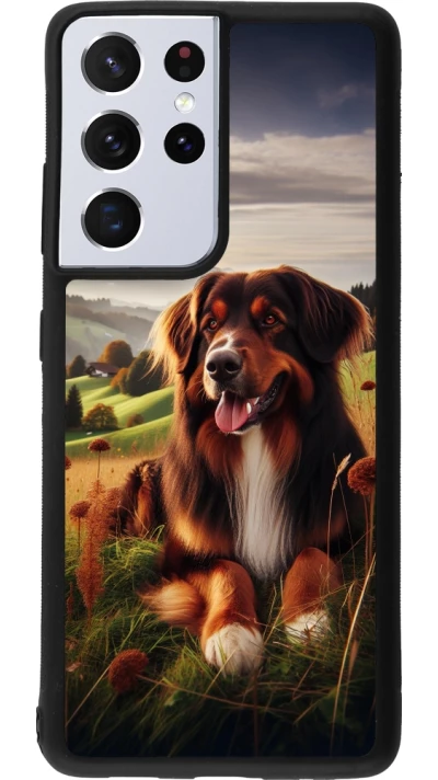 Samsung Galaxy S21 Ultra 5G Case Hülle - Silikon schwarz Hund Land Schweiz