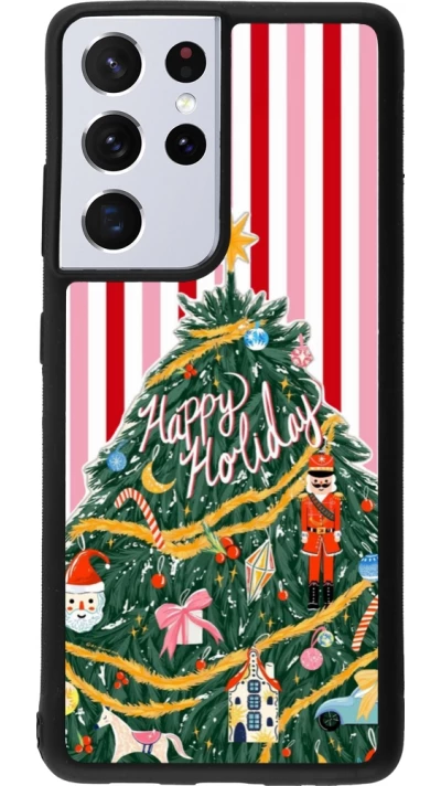 Samsung Galaxy S21 Ultra 5G Case Hülle - Silikon schwarz Christmas 25 Happy Holiday