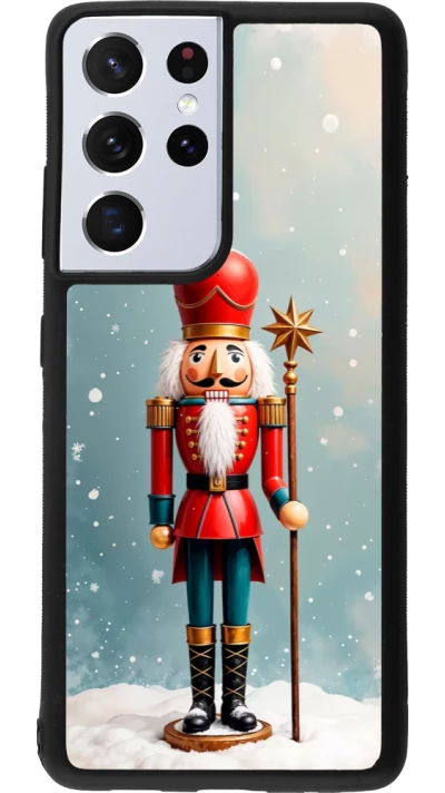 Samsung Galaxy S21 Ultra 5G Case Hülle - Silikon schwarz Christmas 25 Nutcracker Snow