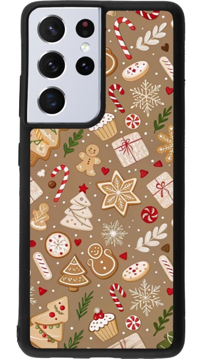 Samsung Galaxy S21 Ultra 5G Case Hülle - Silikon schwarz Christmas 25 Pattern Ginger Cookie