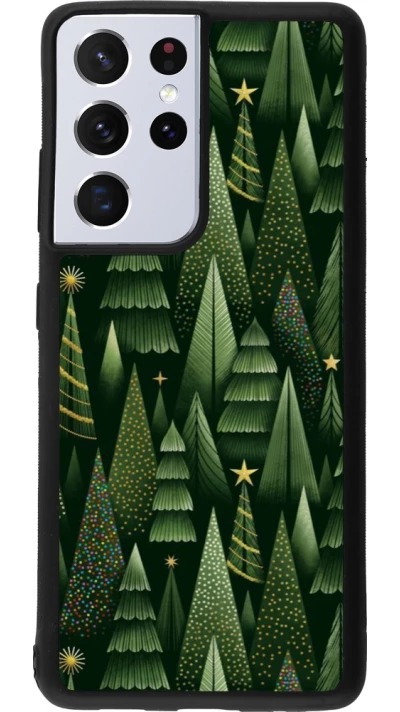 Samsung Galaxy S21 Ultra 5G Case Hülle - Silikon schwarz Christmas 25 Pattern Xmas Tree