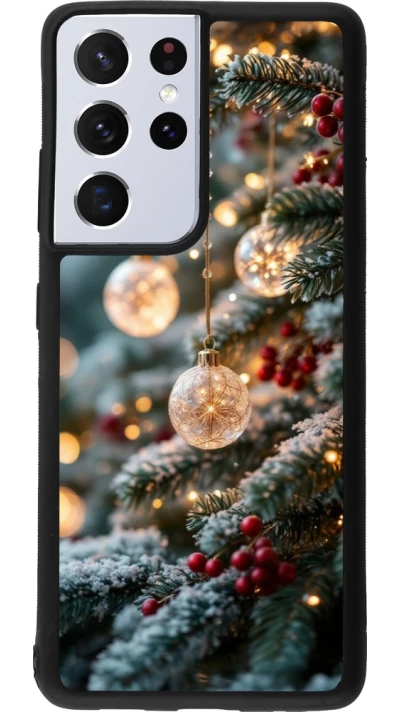 Samsung Galaxy S21 Ultra 5G Case Hülle - Silikon schwarz Christmas 25 Xmas Decorated Tree