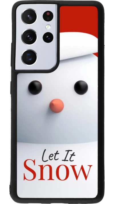 Samsung Galaxy S21 Ultra 5G Case Hülle - Silikon schwarz Christmas 25 Xmas Snowman