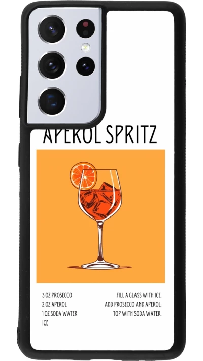 Samsung Galaxy S21 Ultra 5G Case Hülle - Silikon schwarz Cocktail Rezept Aperol Spritz