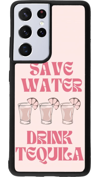 Samsung Galaxy S21 Ultra 5G Case Hülle - Silikon schwarz Cocktail Save Water Drink Tequila