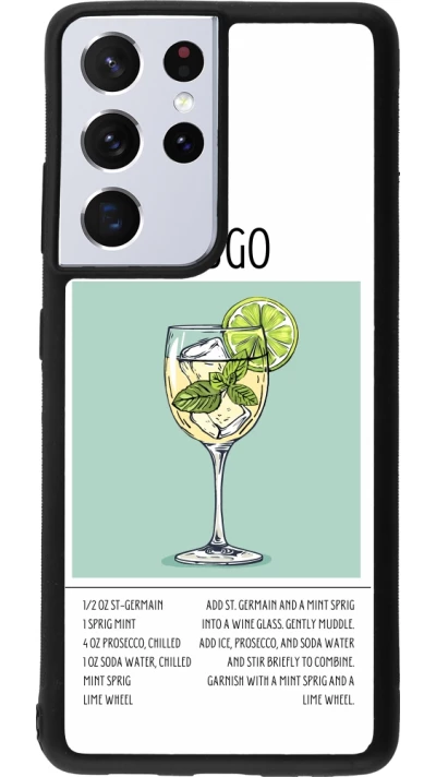 Samsung Galaxy S21 Ultra 5G Case Hülle - Silikon schwarz Cocktail Rezept Hugo