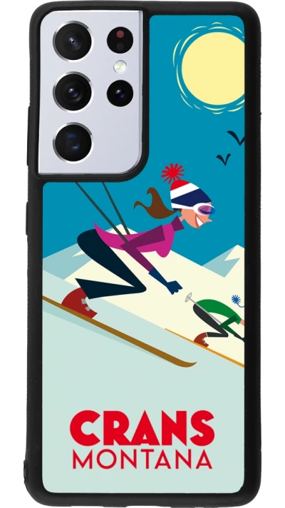 Samsung Galaxy S21 Ultra 5G Case Hülle - Silikon schwarz Crans-Montana Ski Downhill
