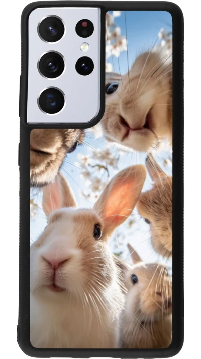 Samsung Galaxy S21 Ultra 5G Case Hülle - Silikon schwarz Easter 2026 Rabbits
