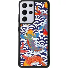 Samsung Galaxy S21 Ultra 5G Case Hülle - Silikon schwarz Easter 2023 japanese fish