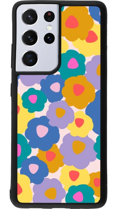Samsung Galaxy S21 Ultra 5G Case Hülle - Silikon schwarz Easter 2024 flower power