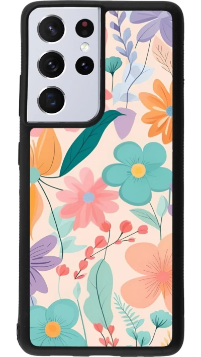 Samsung Galaxy S21 Ultra 5G Case Hülle - Silikon schwarz Easter 2024 spring flowers