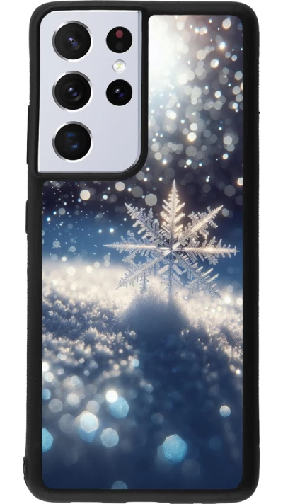 Samsung Galaxy S21 Ultra 5G Case Hülle - Silikon schwarz Schneeflocke Solar Glanz