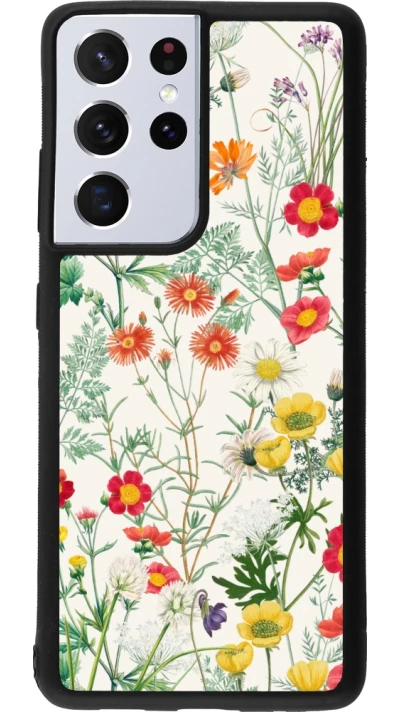 Samsung Galaxy S21 Ultra 5G Case Hülle - Silikon schwarz Flora Botanical Wildlife