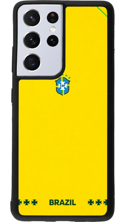 Samsung Galaxy S21 Ultra 5G Case Hülle - Silikon schwarz Brasilien 2026 personalisierbares Fussballtrikot