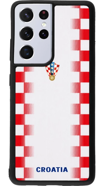 Samsung Galaxy S21 Ultra 5G Case Hülle - Silikon schwarz Kroatien 2026 personalisierbares Fussballtrikot