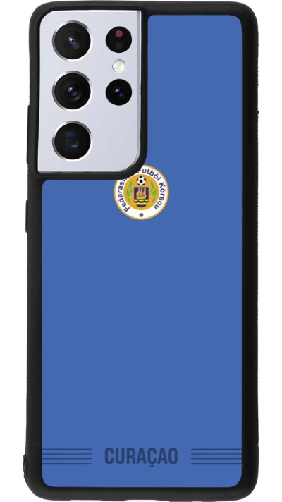 Samsung Galaxy S21 Ultra 5G Case Hülle - Silikon schwarz Curaçao 2026 personalisierbares Fussballtrikot