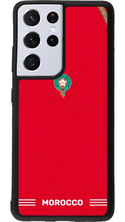 Samsung Galaxy S21 Ultra 5G Case Hülle - Silikon schwarz Marokko 2026 personalisierbares Fussballtrikot