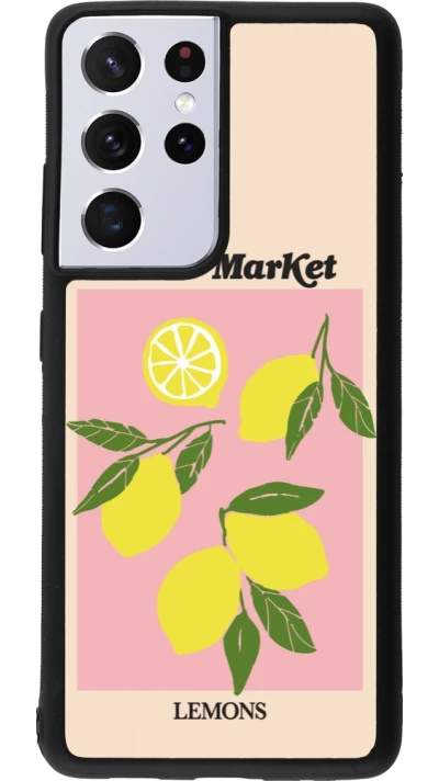 Samsung Galaxy S21 Ultra 5G Case Hülle - Silikon schwarz Fruit market lemons 2026