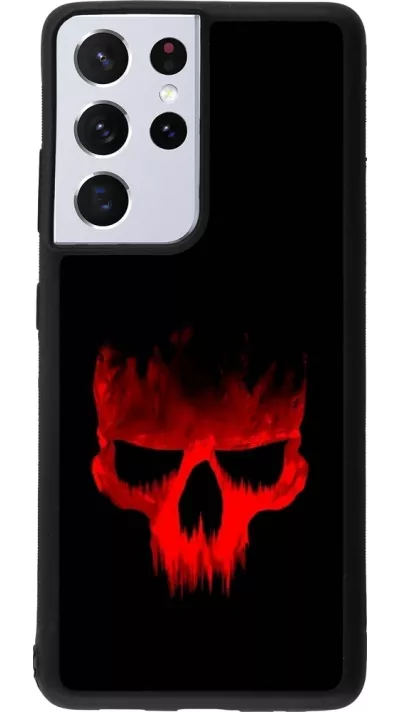 Samsung Galaxy S21 Ultra 5G Case Hülle - Silikon schwarz Halloween 2023 scary skull