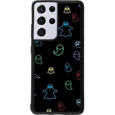 Samsung Galaxy S21 Ultra 5G Case Hülle - Silikon schwarz Halloween 2024 colorful ghosts