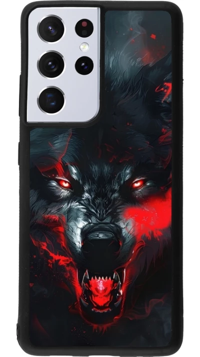 Samsung Galaxy S21 Ultra 5G Case Hülle - Silikon schwarz Halloween 2024 mad werewolf