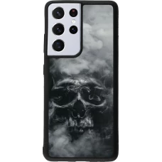 Samsung Galaxy S21 Ultra 5G Case Hülle - Silikon schwarz Halloween 2024 smoky skull