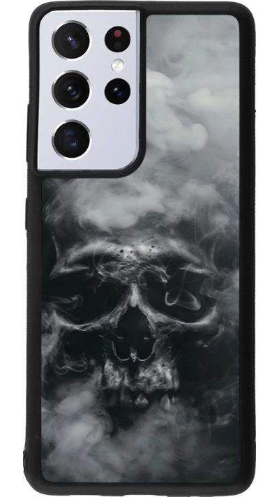 Samsung Galaxy S21 Ultra 5G Case Hülle - Silikon schwarz Halloween 2024 smoky skull