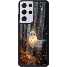 Samsung Galaxy S21 Ultra 5G Case Hülle - Silikon schwarz Halloween 2025 Ghost in the forest