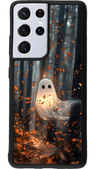 Samsung Galaxy S21 Ultra 5G Case Hülle - Silikon schwarz Halloween 2025 Ghost in the forest