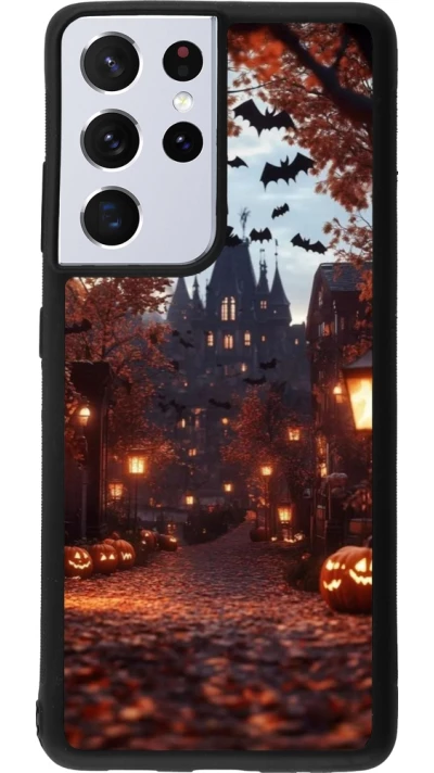 Samsung Galaxy S21 Ultra 5G Case Hülle - Silikon schwarz Halloween 2025 Haunted house